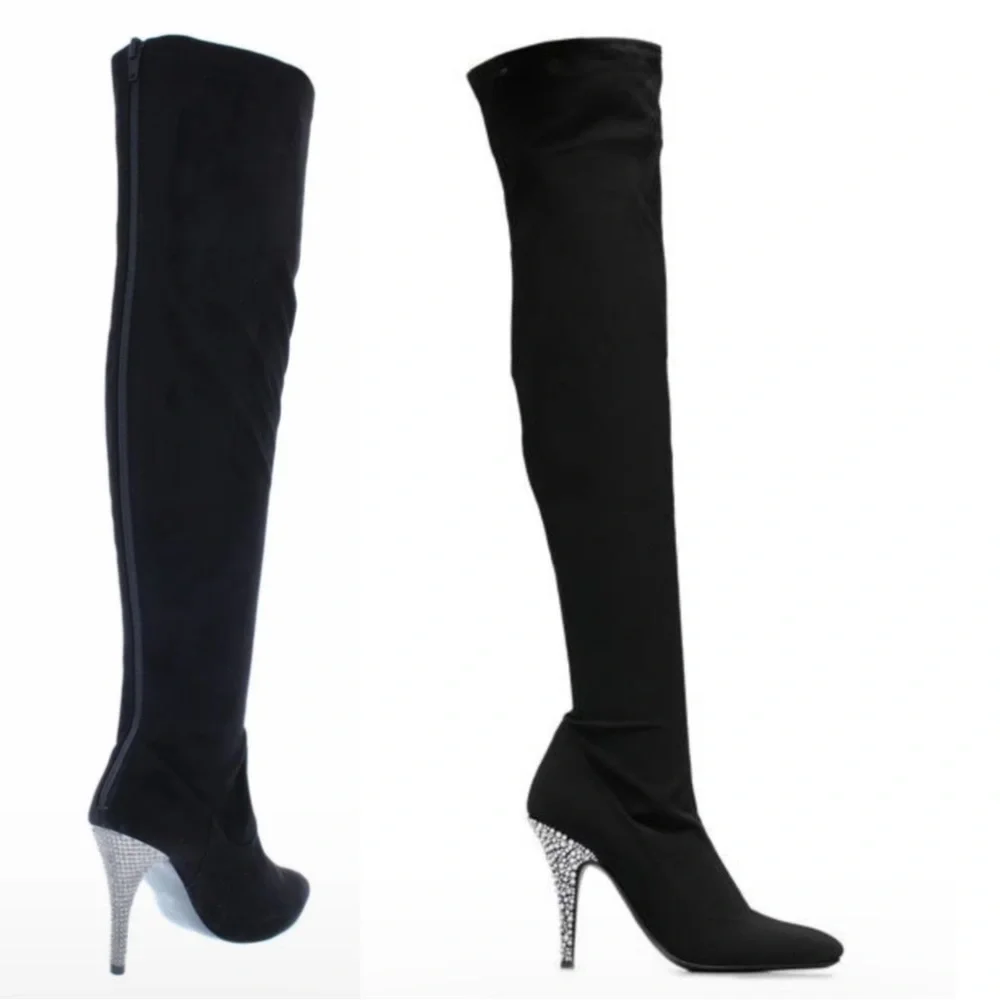 NINA WOMEN'S DECORATED SYNTHETIC SUEDE ROCKLIN OVER THE KNEE BOOTS